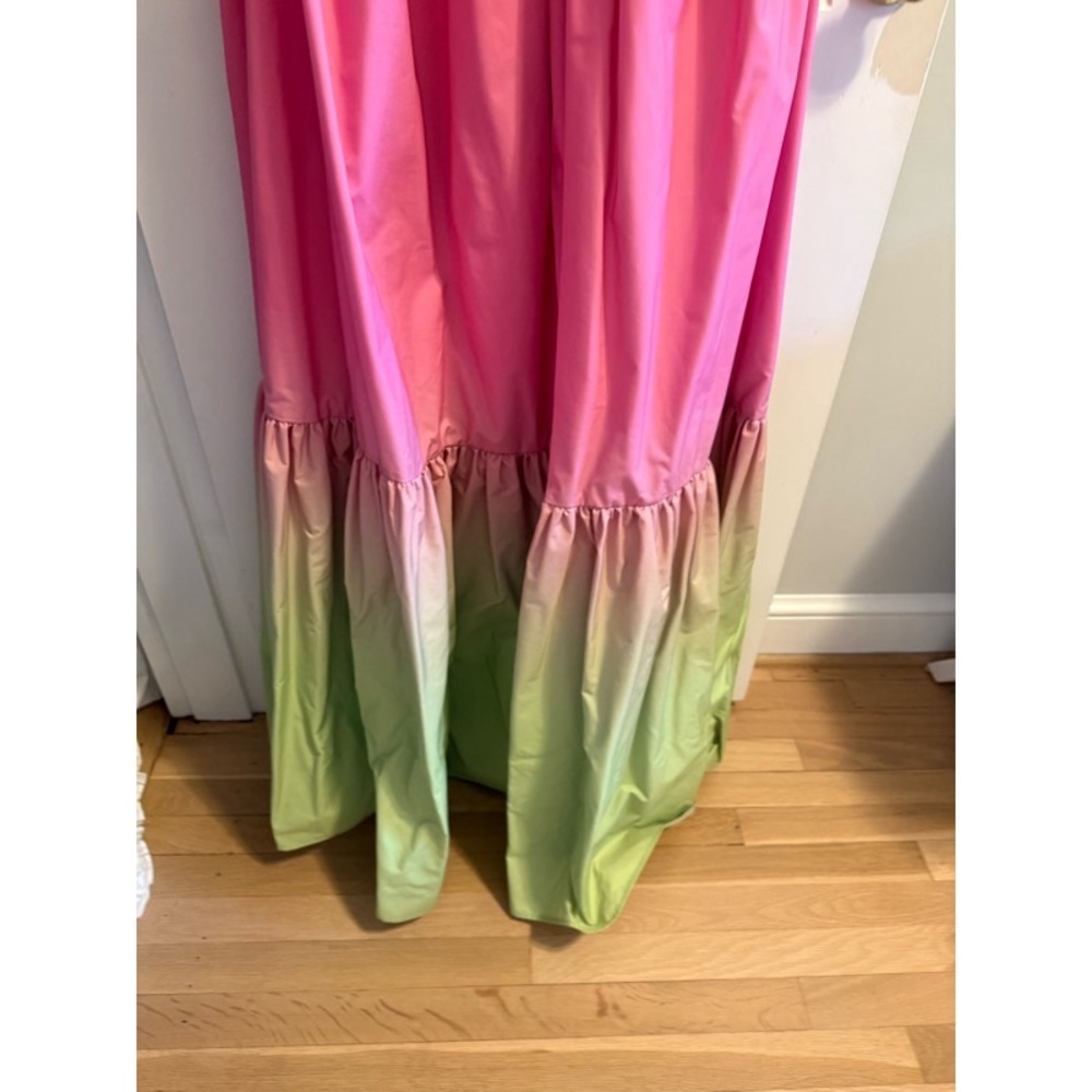 Sau Lee Nova Cut Out Pink and Green Chartreuse Ombré Maxi Gown - Picture 5 of 13